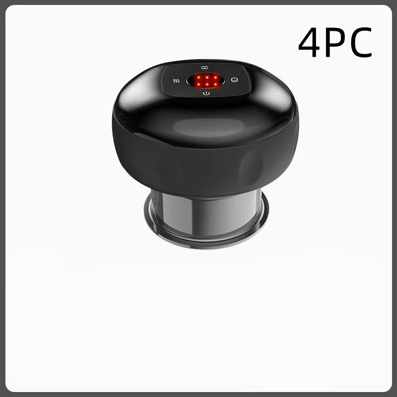 Electric vacuum cupping massager with LED display, 12 suction and heat levels, blue colour model