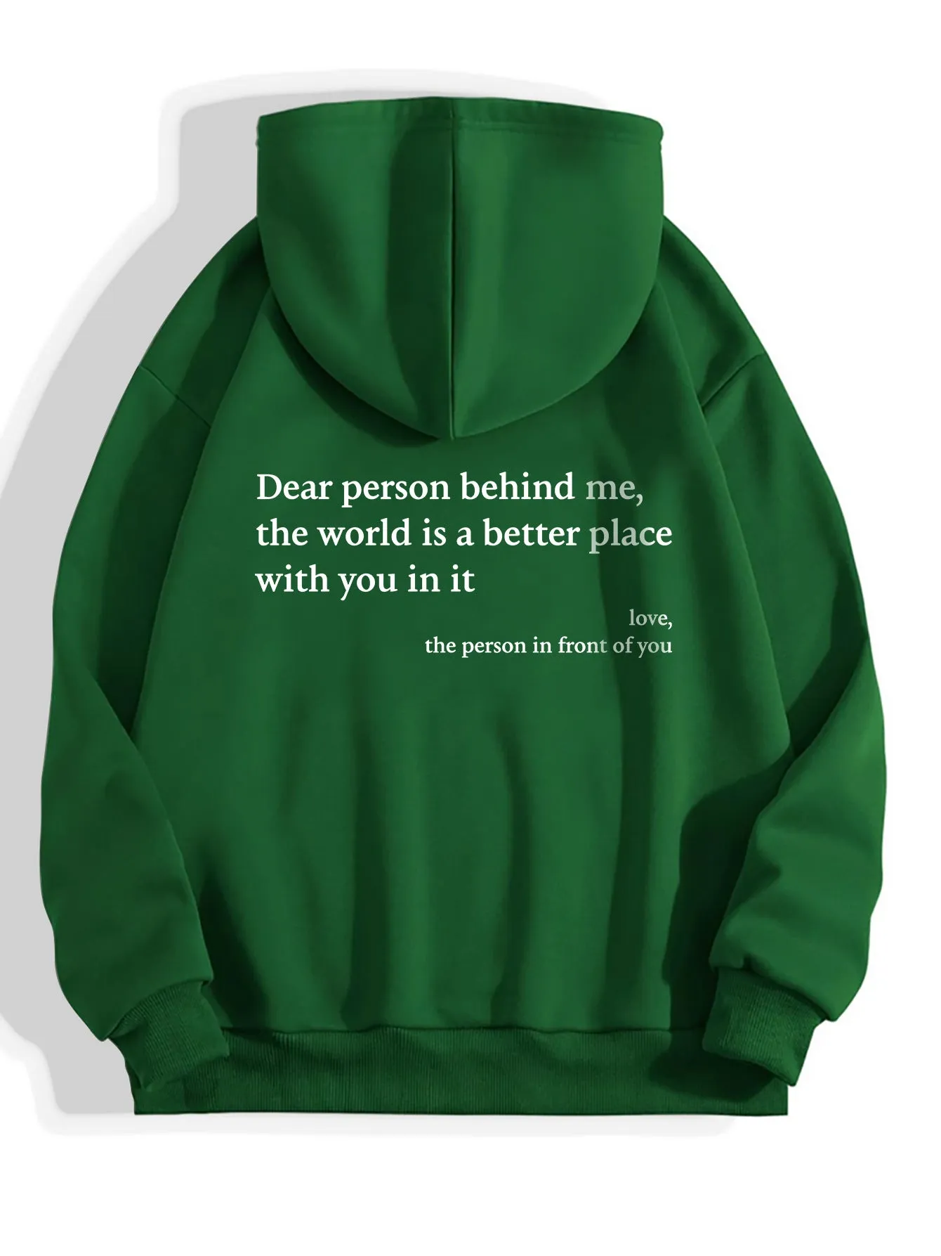 Women's plush letter printed kangaroo pocket drawstring hoodie in polyester, available in multiple colours