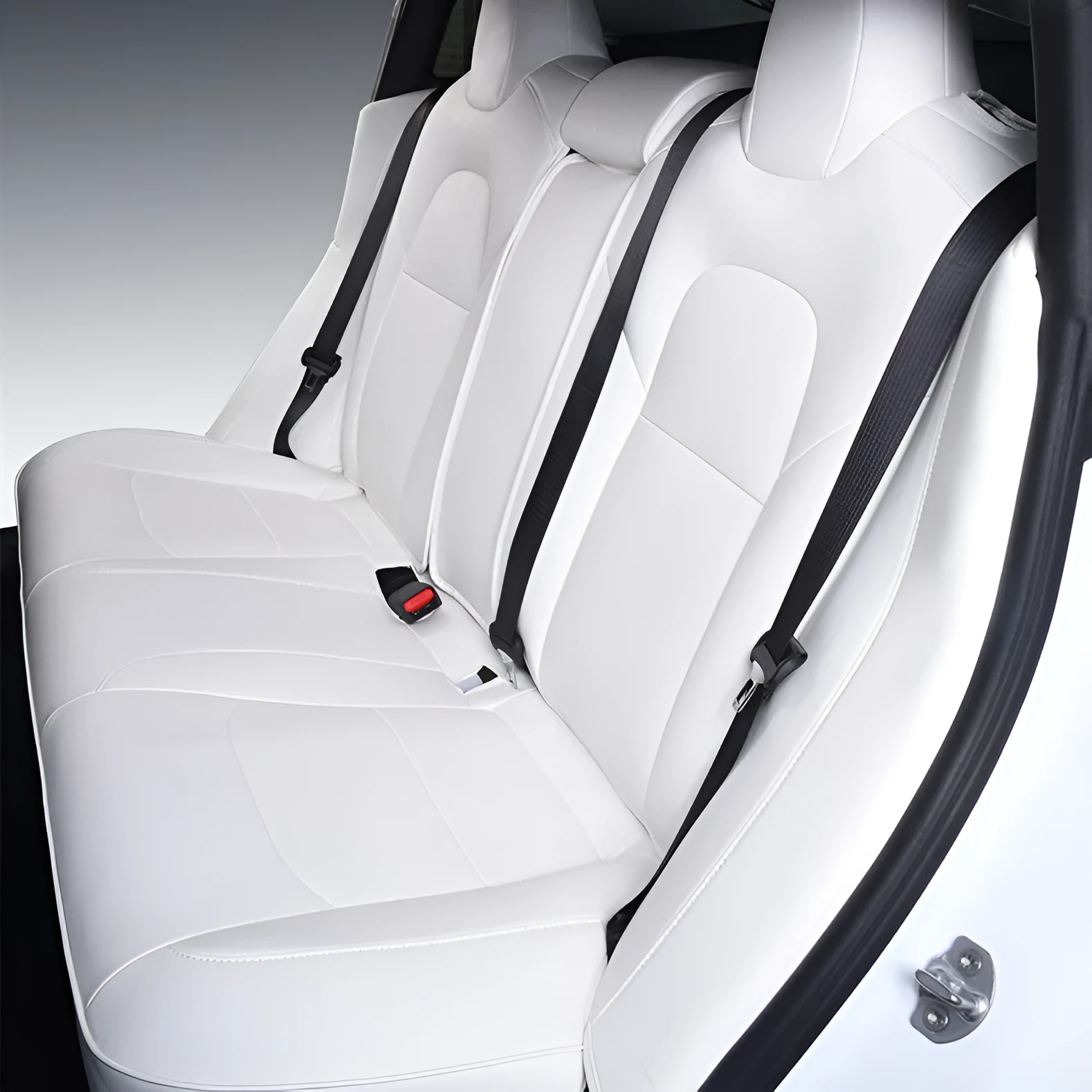 Tesla Model 3 and Model Y car seat covers in PVC material with binding style construction