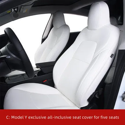 Tesla Model 3 and Model Y car seat covers in PVC material with binding style construction