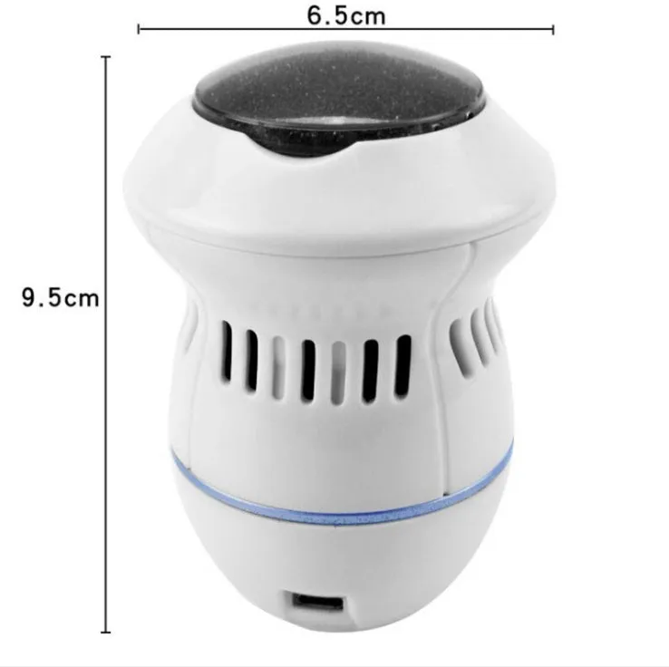 Multifunctional electric foot file grinder in beige with two diamond grinding heads and sponge ring