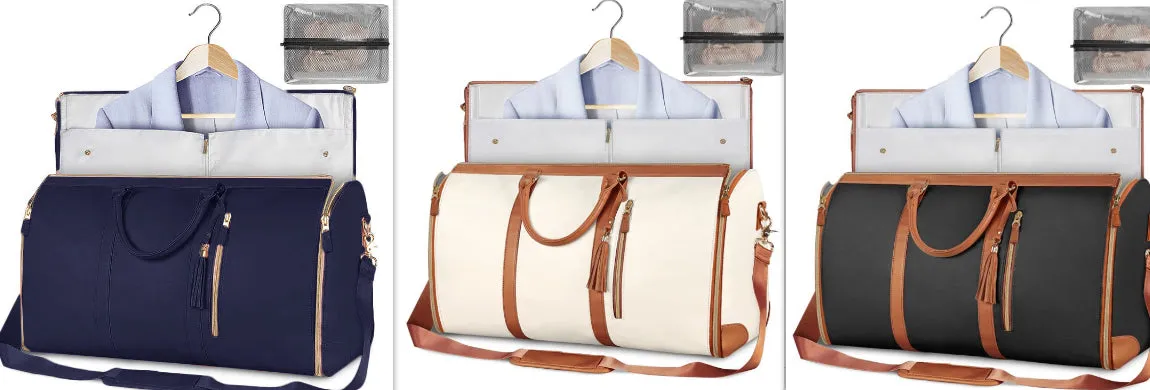Large capacity waterproof travel duffle bag for women in pink, foldable PU material with contrast stitching and lock detail