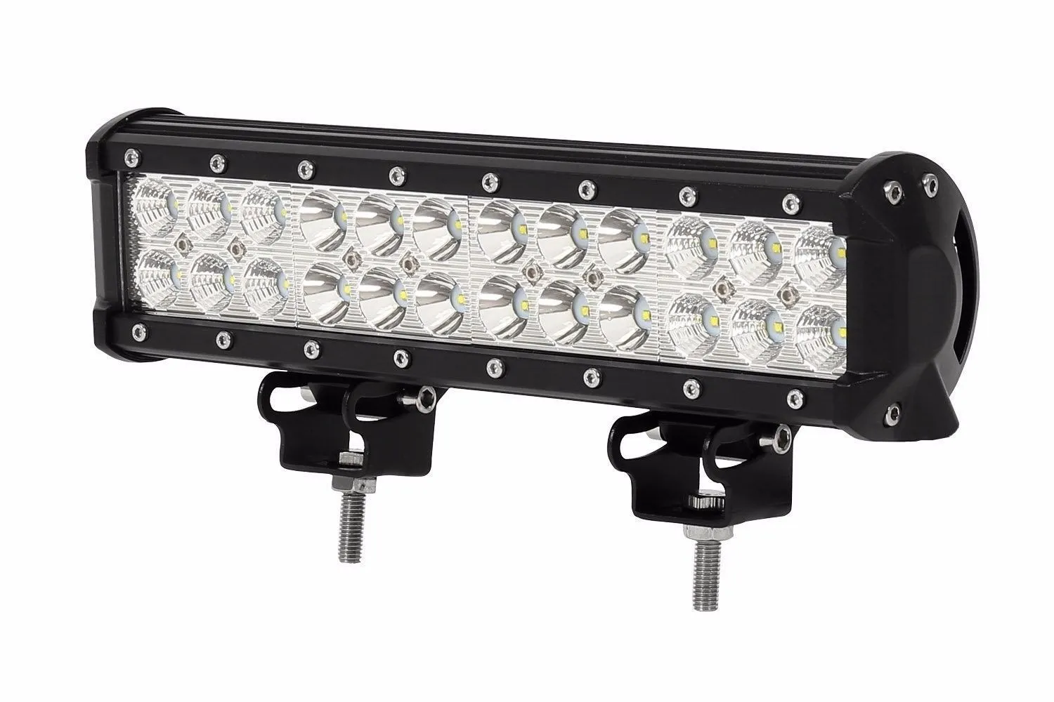 Black aluminium alloy 72W double row LED roof light bar for off-road vehicles