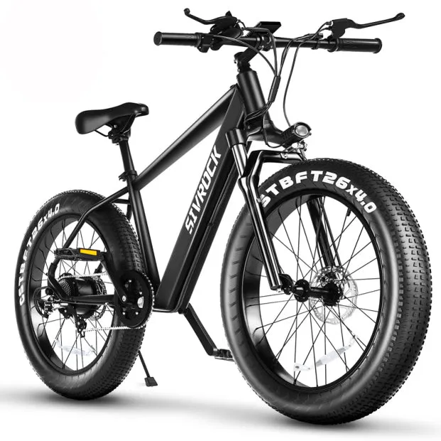 SIVROCK V1 electric mountain bike black 26x4.0 fat tyres 1000W motor aluminium frame LCD display