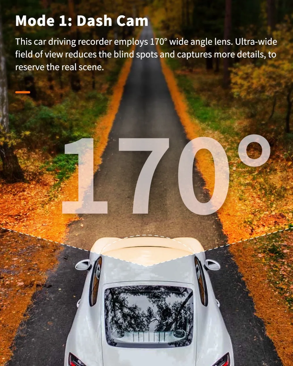 ThiEYE front and rear car dash cam system with 3-inch screen shown on a windscreen