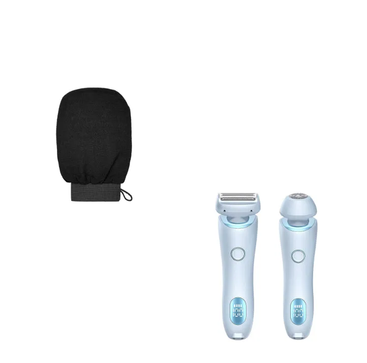 2-in-1 USB rechargeable electric shaver for women with square and round heads, pink colour, for whole body hair removal