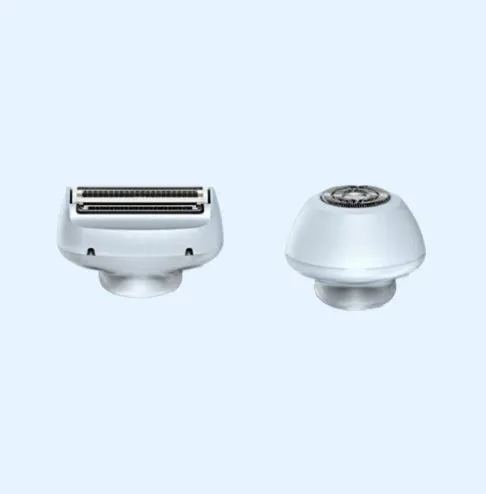 2-in-1 USB rechargeable electric shaver for women with square and round heads, pink colour, for whole body hair removal