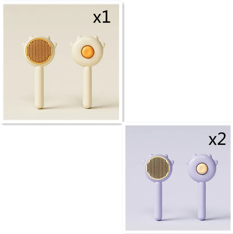 Green pet grooming comb with stainless steel teeth and ABS handle for cats and dogs