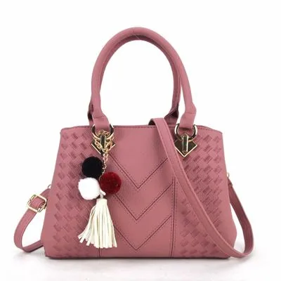 Ladies handbag in PU leather with zipper closure, available in multiple colours, shown as a crossbody style with internal compartments