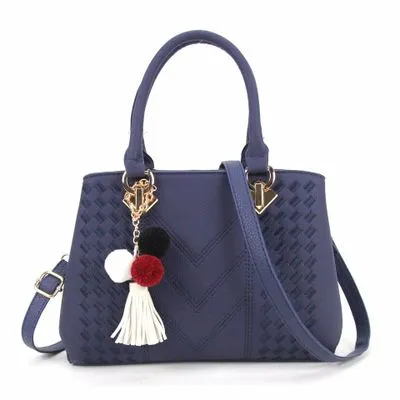 Ladies handbag in PU leather with zipper closure, available in multiple colours, shown as a crossbody style with internal compartments