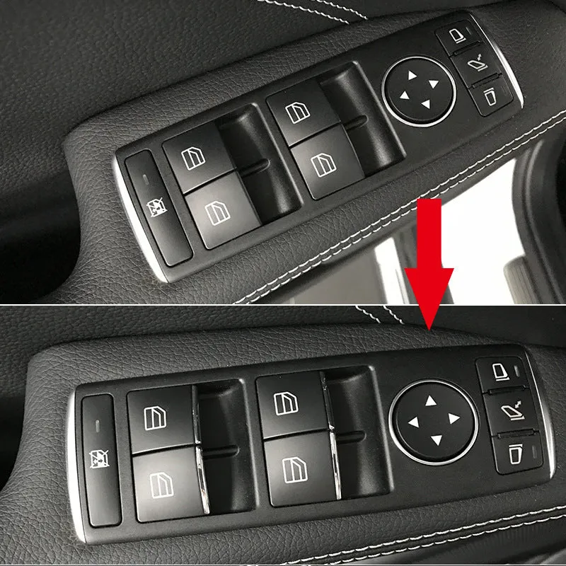 Black glitter decorative sticker for car window lift button modification.