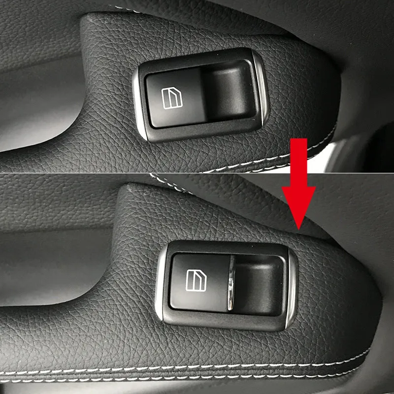 Black glitter decorative sticker for car window lift button modification.