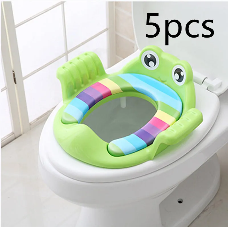 Baby children toilet seat in pink made from PP material with adjustable non-slip pads