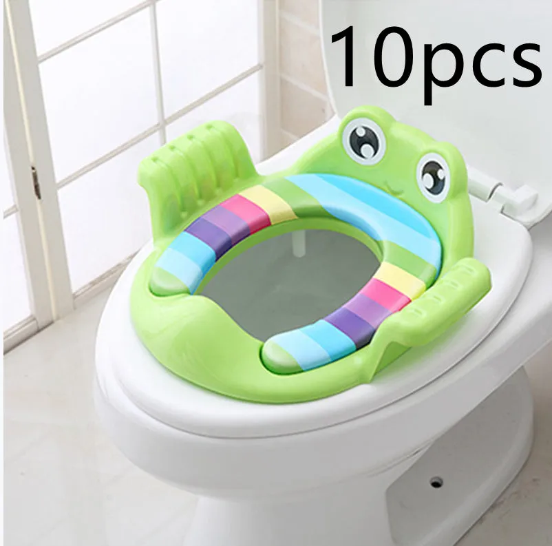 Baby children toilet seat in pink made from PP material with adjustable non-slip pads