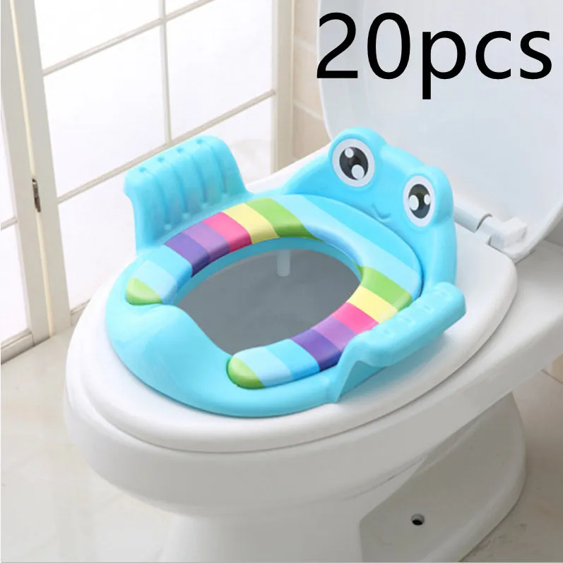 Baby children toilet seat in pink made from PP material with adjustable non-slip pads