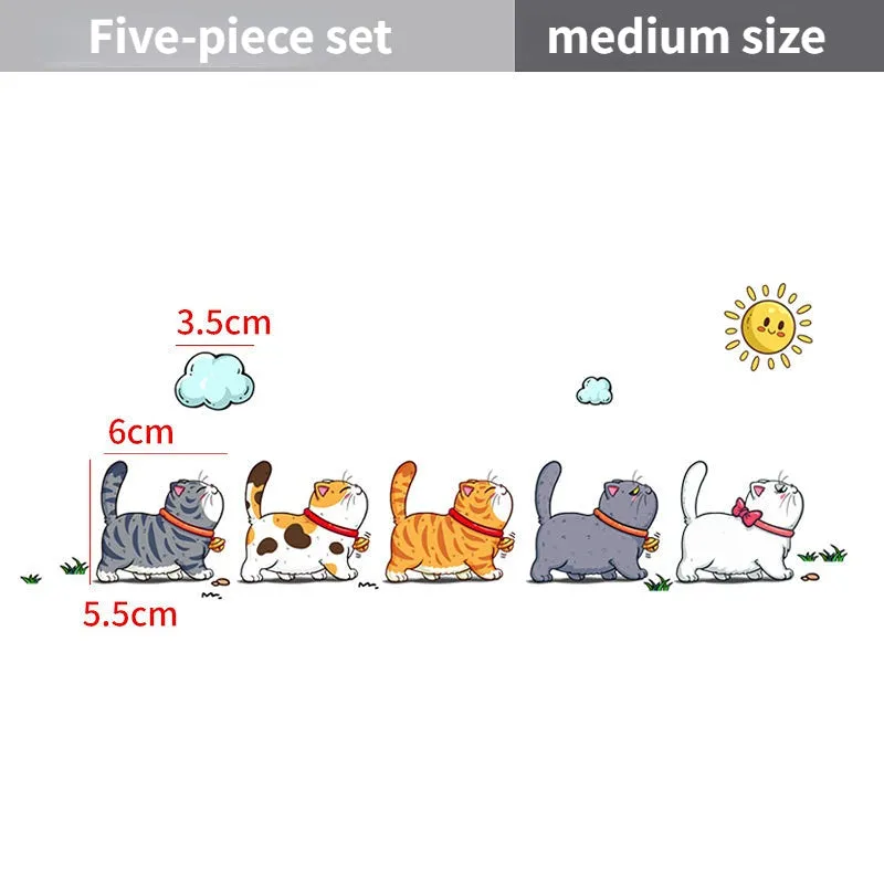 Waterproof PVC car sticker showing five climbing cats design for vehicle decoration
