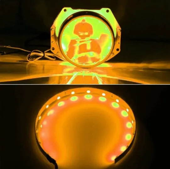 25-inch LED headlight 76mm round aviation aluminium alloy IP55 for cars in white colour.