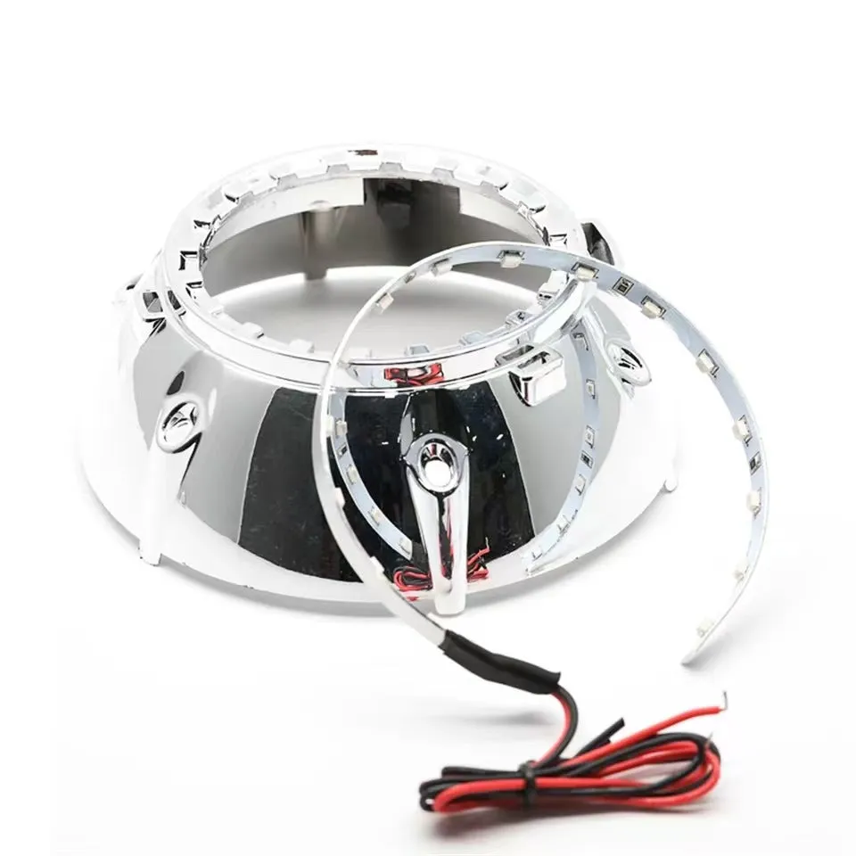 25-inch LED headlight 76mm round aviation aluminium alloy IP55 for cars in white colour.