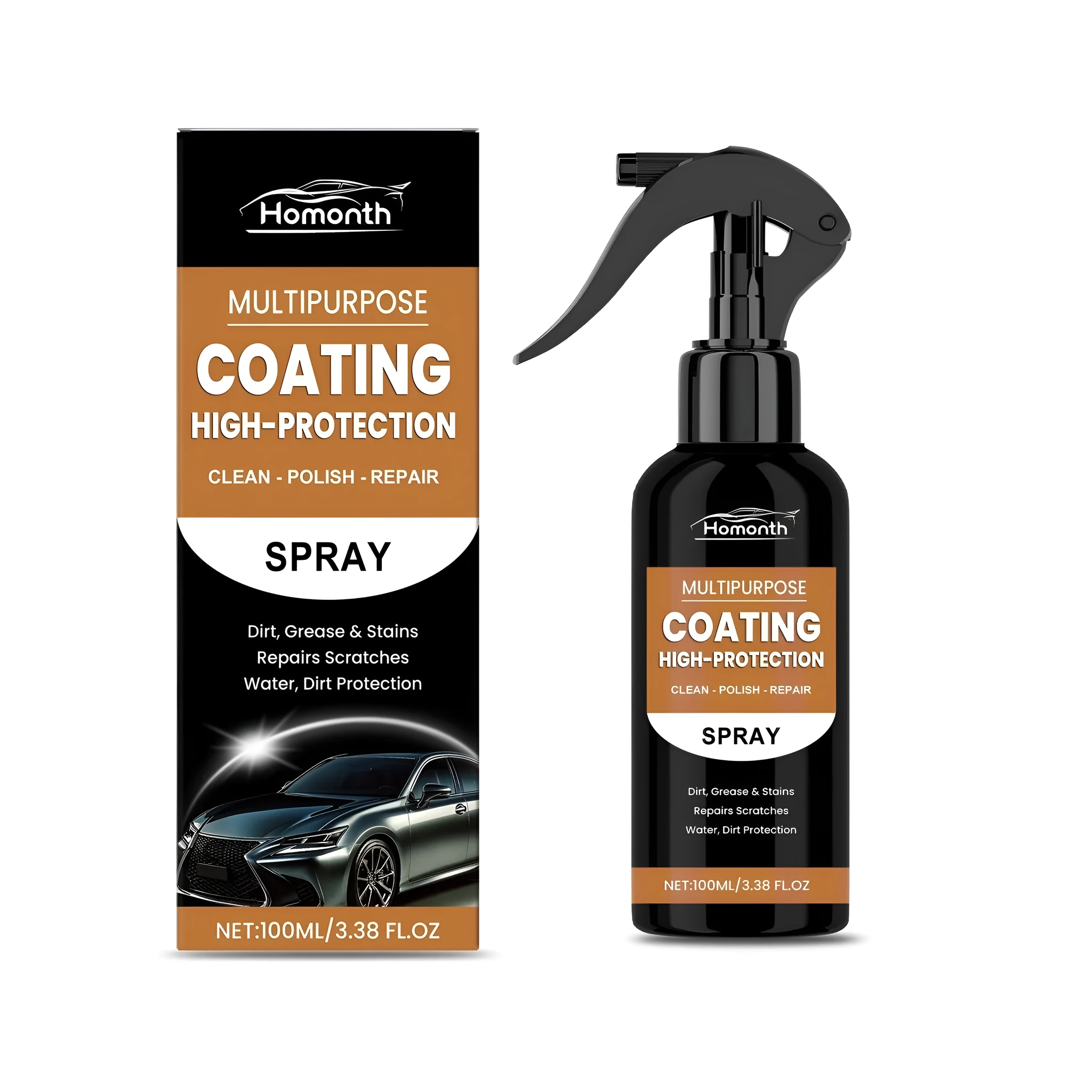 Multipurpose PTFE protective coating spray in 100ml and 500ml cans for car exterior protection