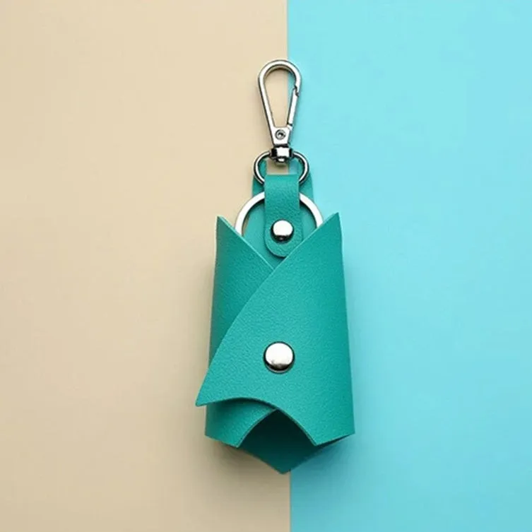 Leather car key case with bat stylings in multiple colours, 13x5cm