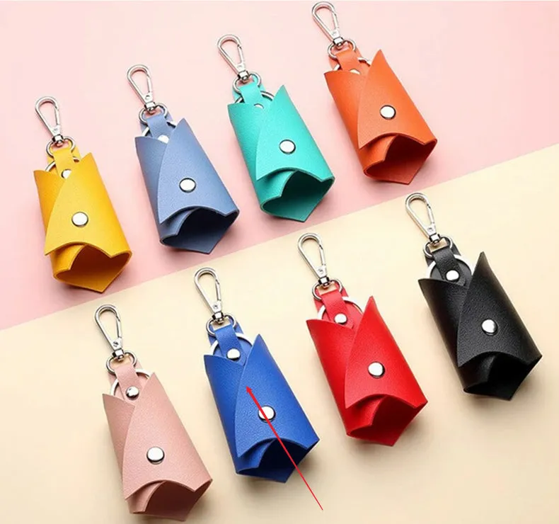 Leather car key case with bat stylings in multiple colours, 13x5cm