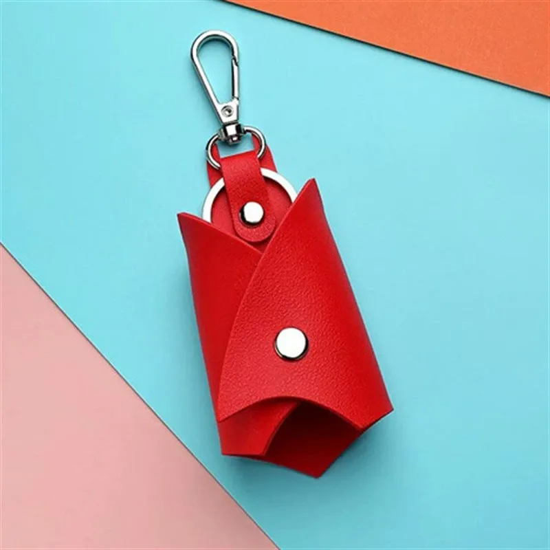Leather car key case with bat stylings in multiple colours, 13x5cm