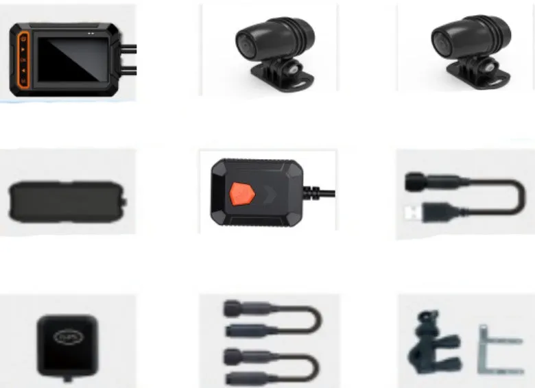 MT65 motorcycle dash cam with 3-inch display mounted on motorcycle handlebar