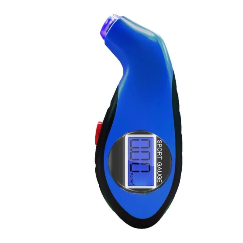 Digital tyre pressure gauge with 0.1psi display and compact ABS body in yellow colour