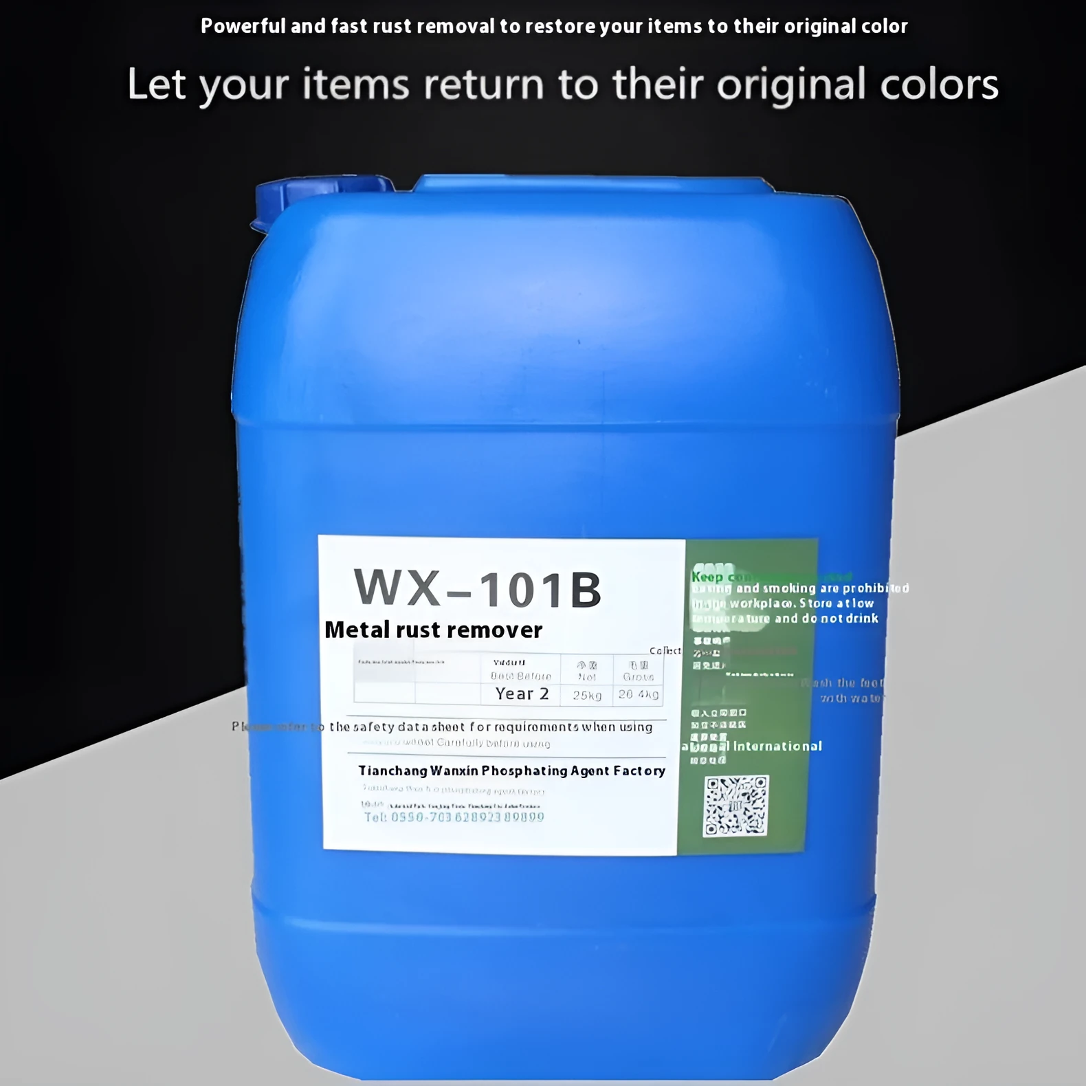 WX-101B metal rust remover acid cleaning solution 200ml bottle for steel bar deoxidation