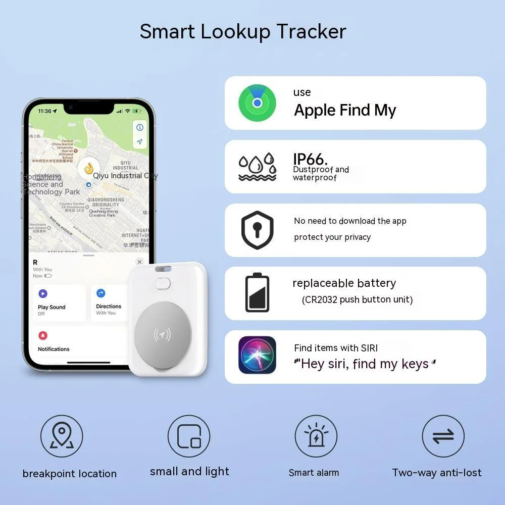 White ABS plastic pet GPS tracking device for cats and dogs with Apple compatibility