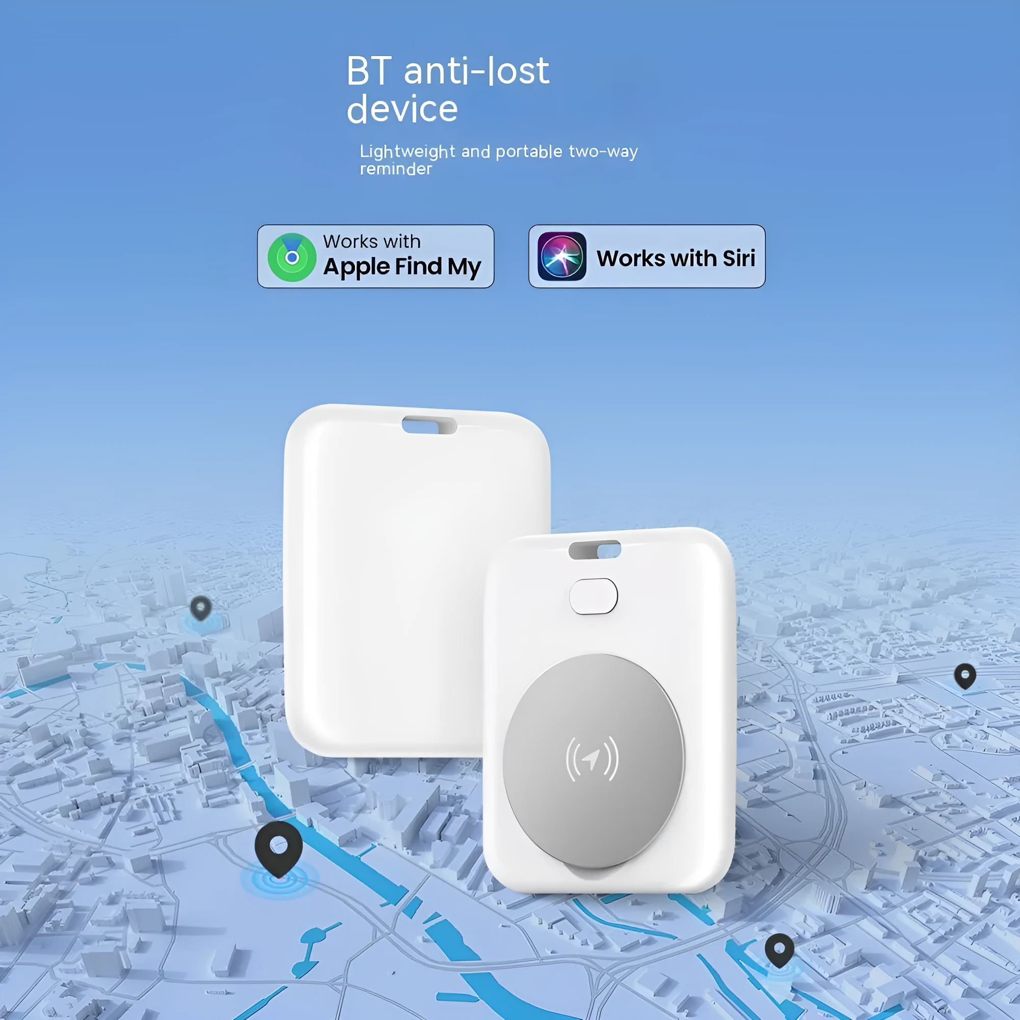 White ABS plastic pet GPS tracking device for cats and dogs with Apple compatibility