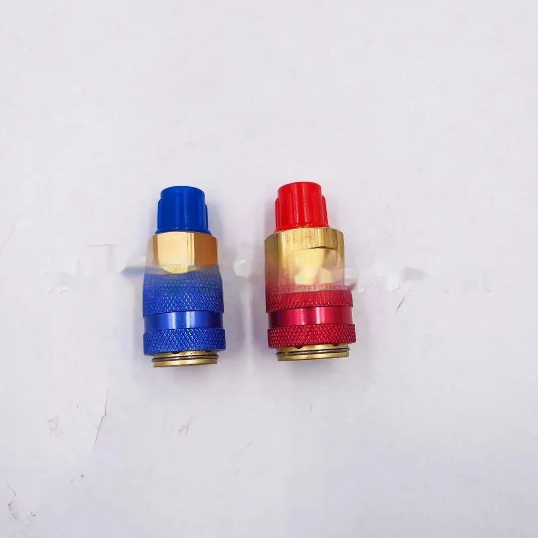 134 Quick Connector QC-12 Snow Plug Straight copper fitting in golden yellow