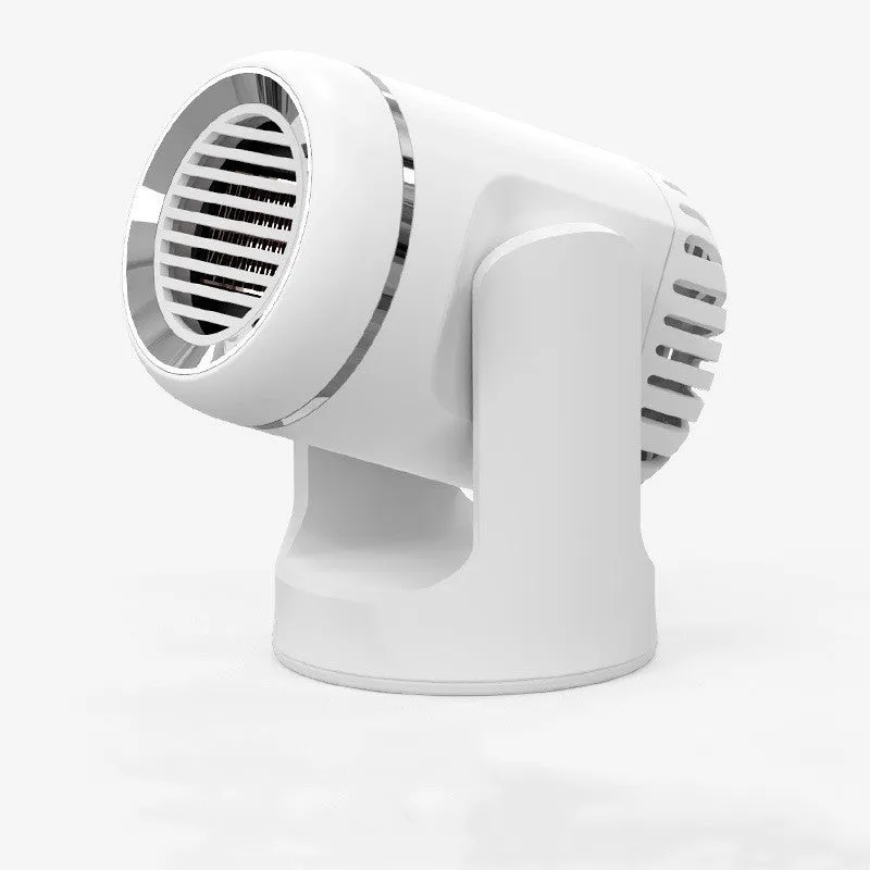 Black and white 12V car heater and defroster with hot cold warm settings for vehicle use