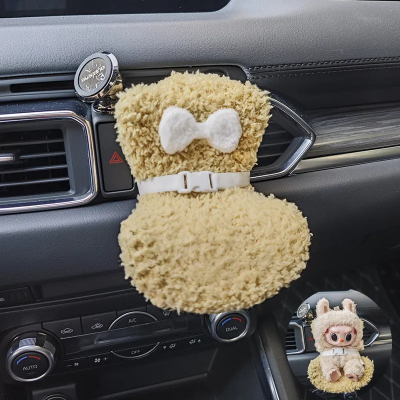 Plastic doll car safety seat ornament in plush Deluxe Edition colour with black safety belt