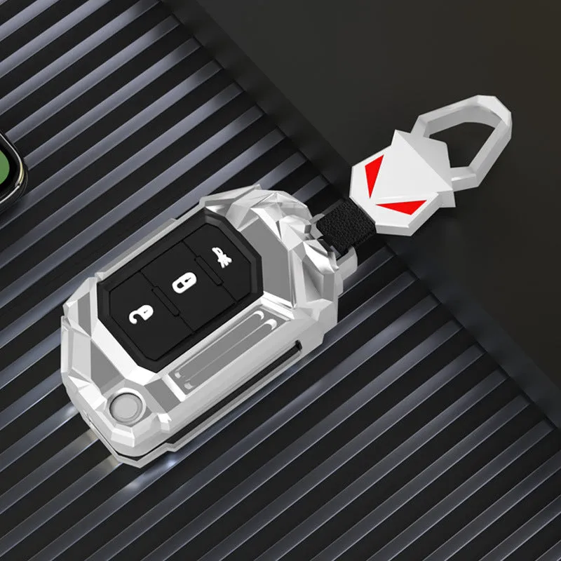 Zinc alloy car key sleeve for Jeep Wrangler fob in black with button cutouts