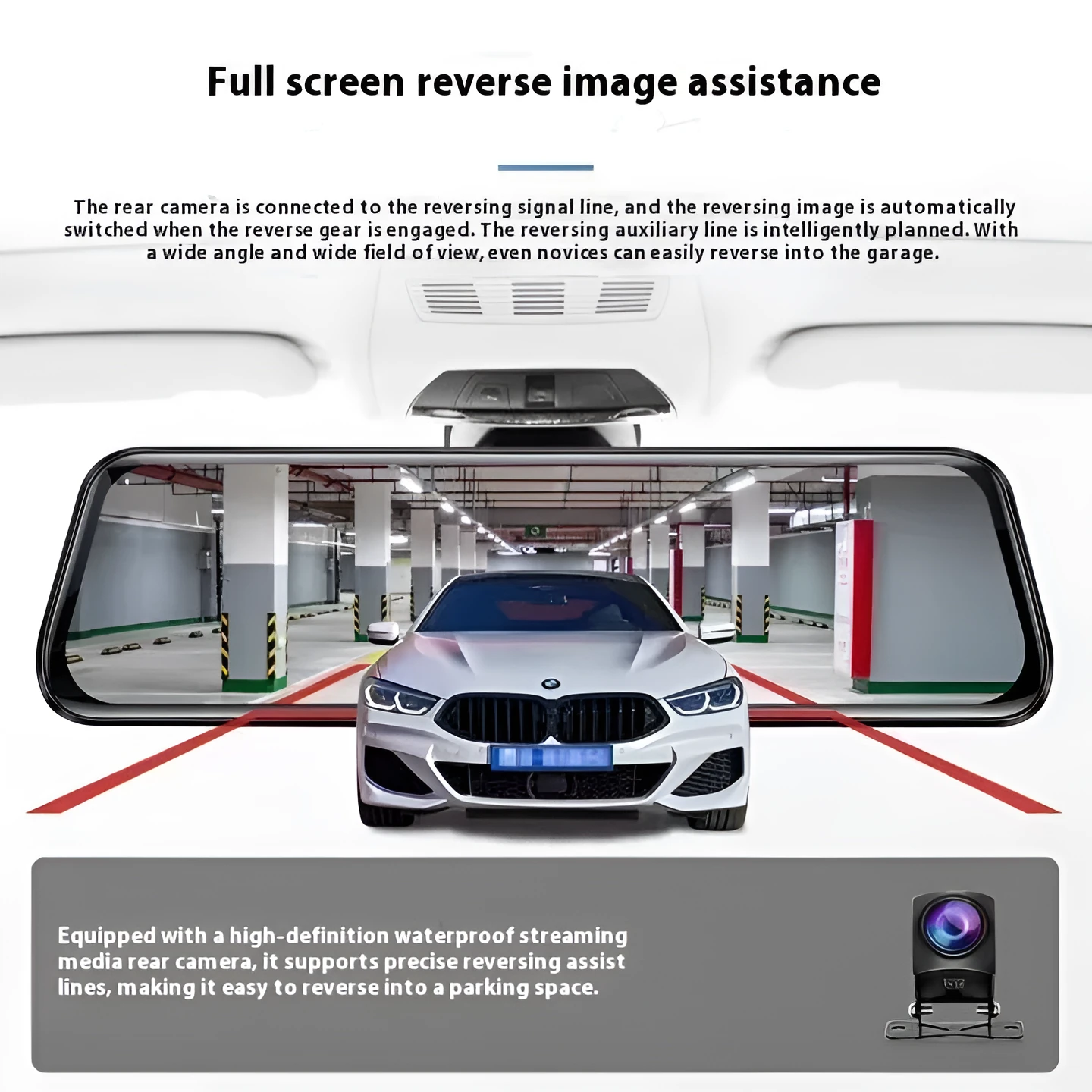 10 inch touch screen streaming video recorder with 9.66 inch display for car dash cam use
