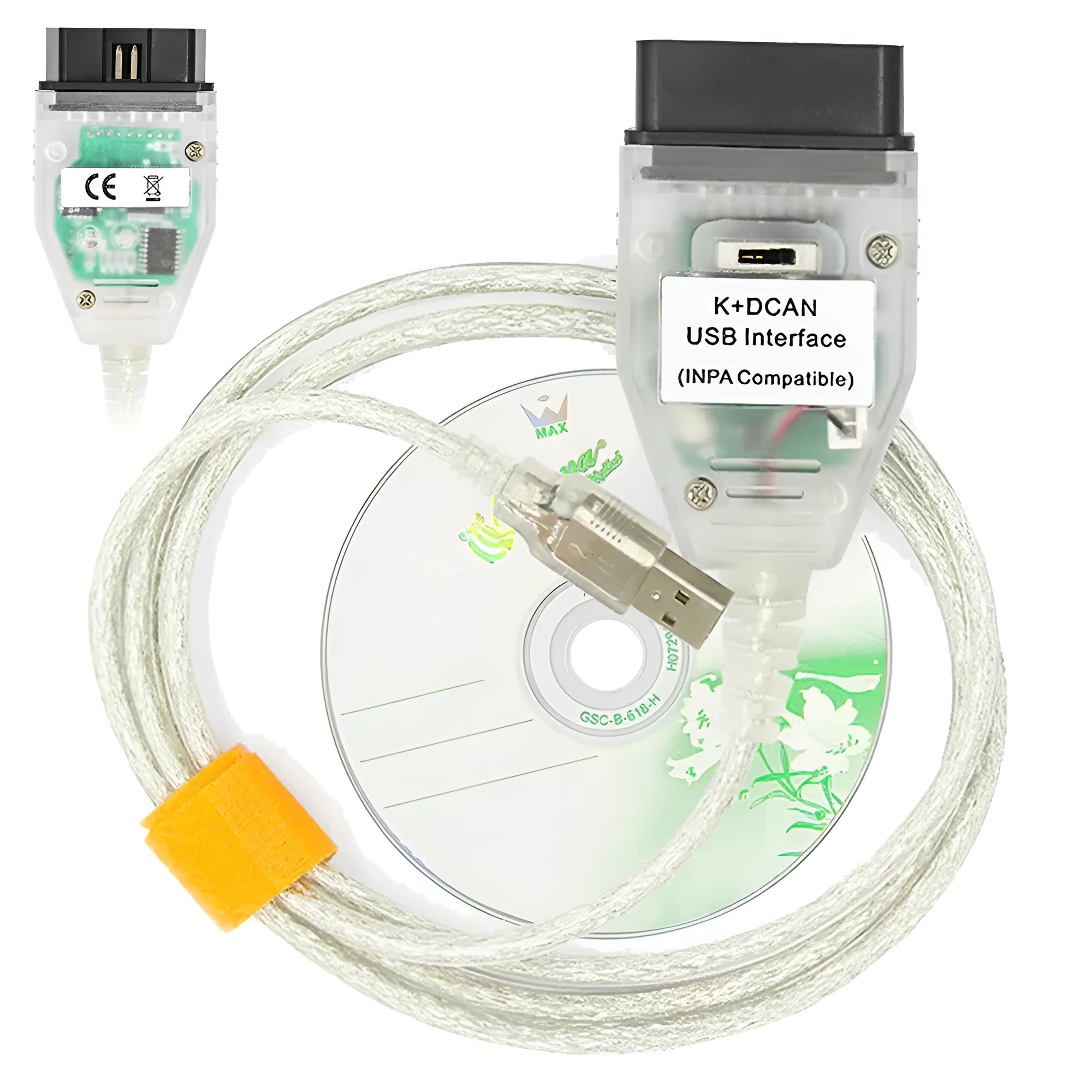 INPA For BMW K CAN FT232RL Programming Diagnostic Line white cable with switch for BMW vehicles OBD2