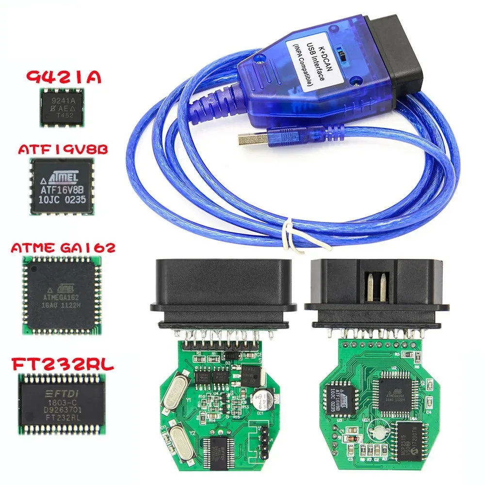INPA For BMW K CAN FT232RL Programming Diagnostic Line white cable with switch for BMW vehicles OBD2