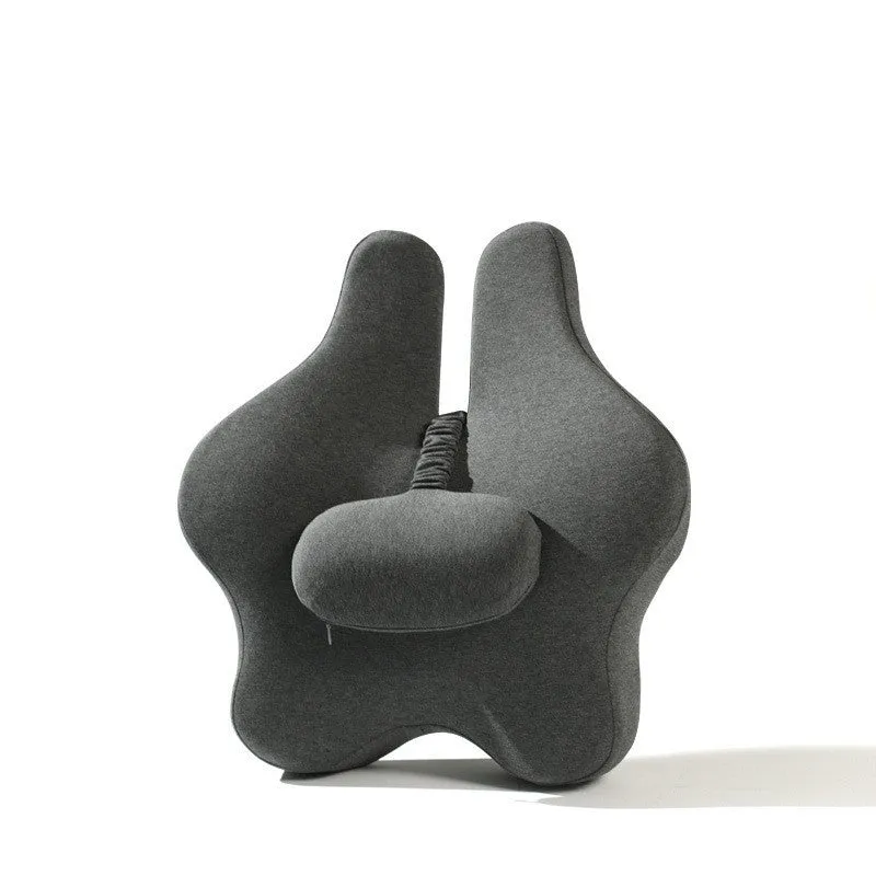 Memory foam car cushion with lumbar support in black, grey, or pink