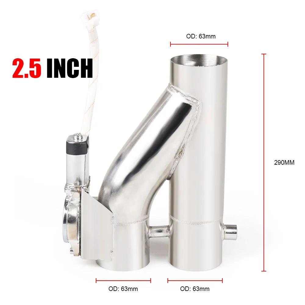 Stainless steel electronic control double valve exhaust pipe in silver for car modification