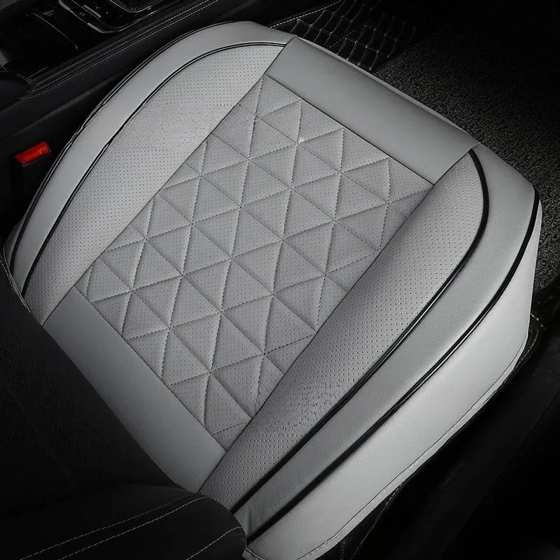 Car seat cushion all-inclusive Napa leather cover in black hemmed style
