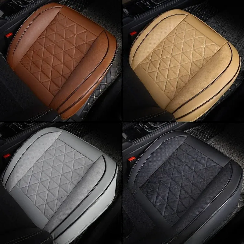 Car seat cushion all-inclusive Napa leather cover in black hemmed style