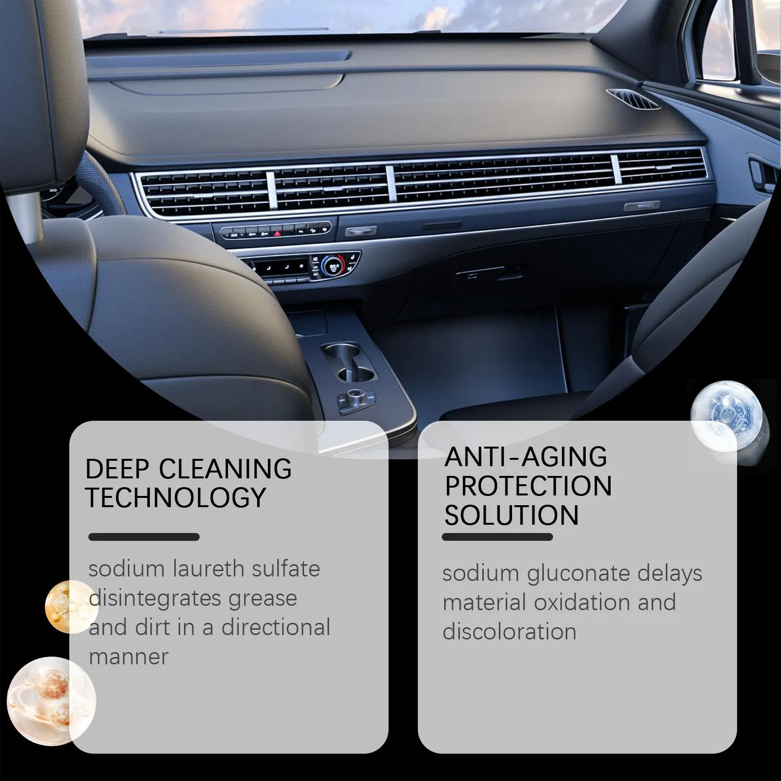 HOMONTH car interior cleaning spray 100ml foam cleaner with sponge for upholstery and dashboard