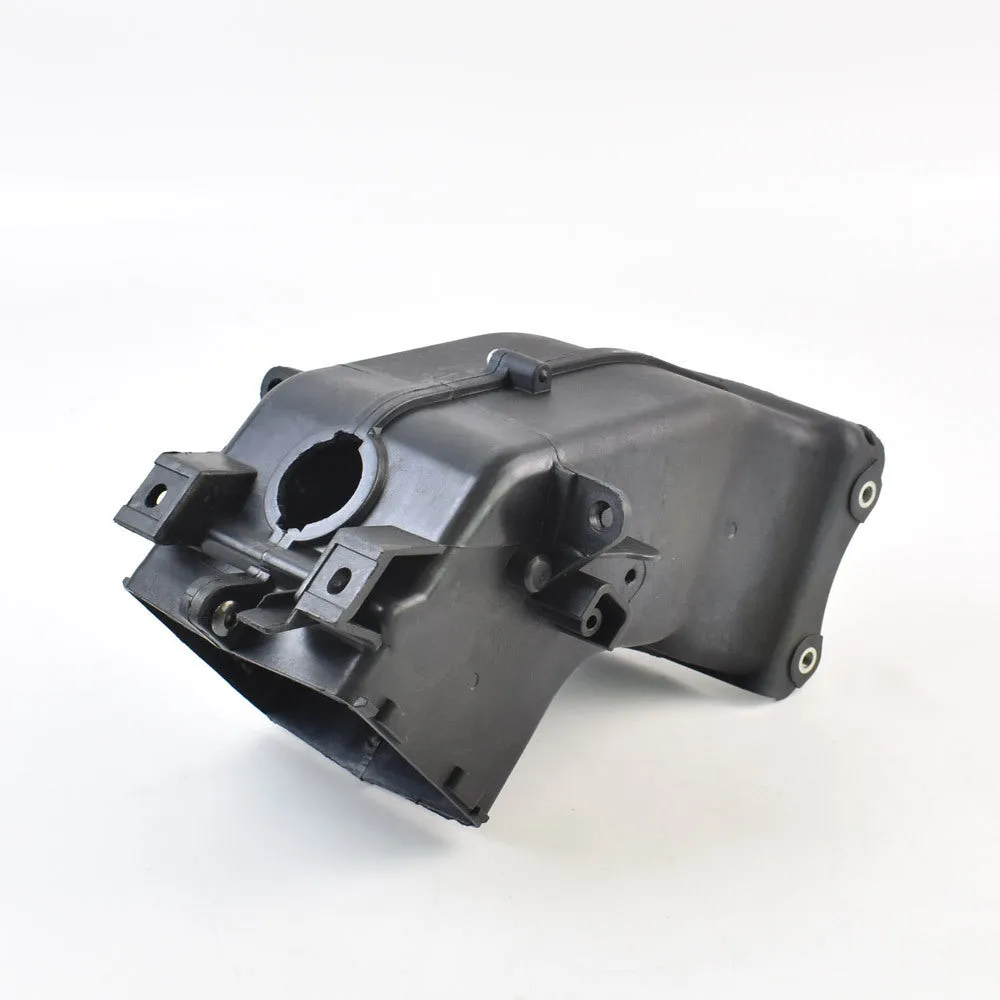 Black flexible ventilation pipe for Yamaha motorcycle intake, showing dimensions.