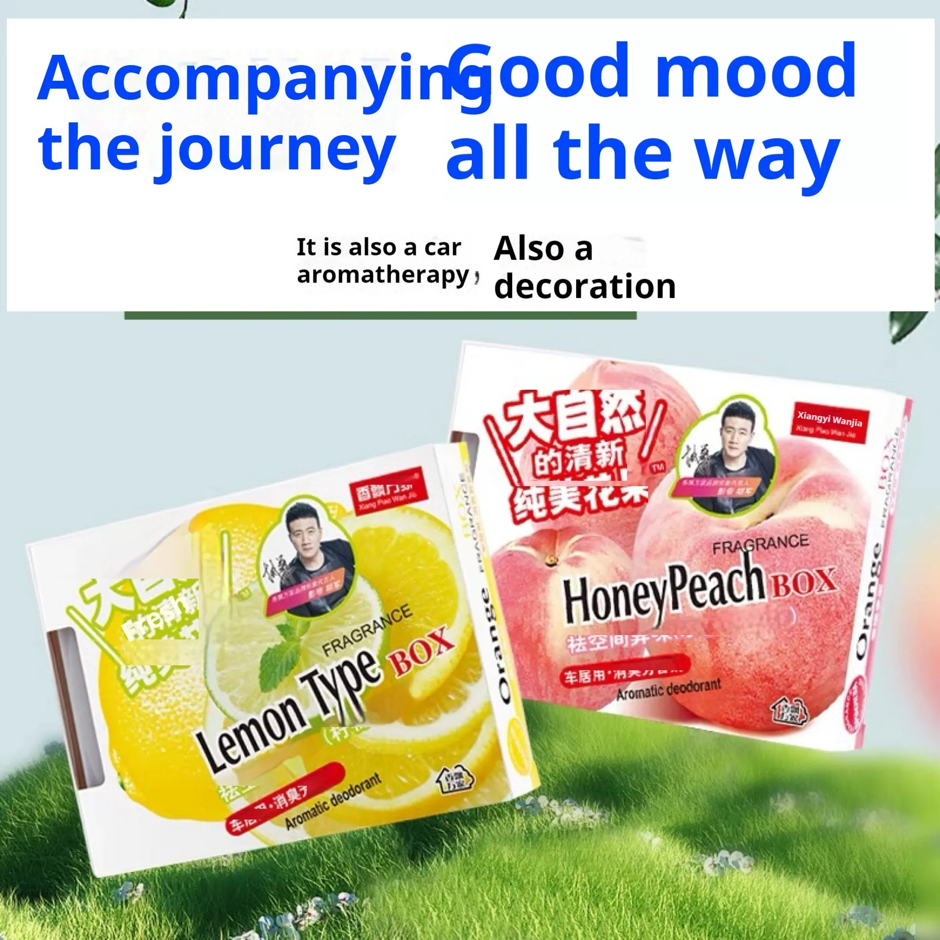Car aromatherapy solid balm in plastic casing with 230g content for vehicle air freshening