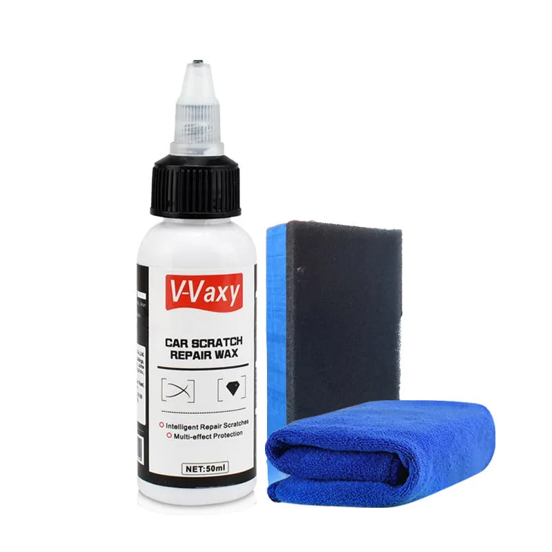 50ml car scratch wax paint repair solution in bottle with sponge and cloth options