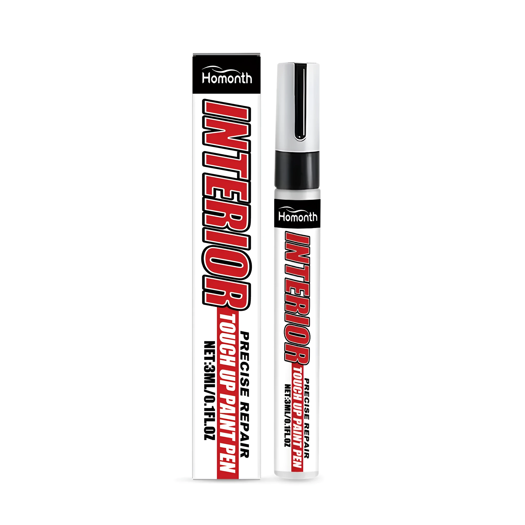 Interior touch up paint pen 3ml car scratch repair with acrylic resin carbon black