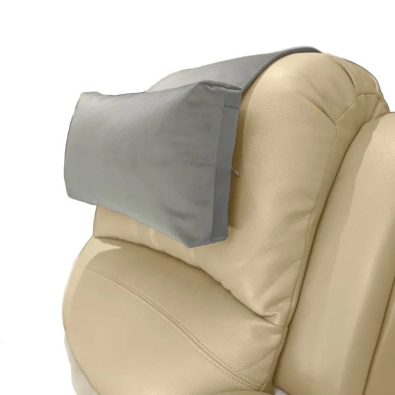 Adjustable fixed neck support car pillow in gray, 60x40x11cm, filled with PP cotton, Nordic style solid colour cushion