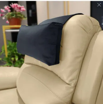 Adjustable fixed neck support car pillow in gray, 60x40x11cm, filled with PP cotton, Nordic style solid colour cushion