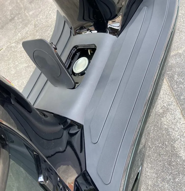 Motorcycle 3D rubber foot pad modification accessories showing four colour and style options